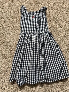 GARB Navy & White Gingham Dress Embroidered US Open Pinehurst Detail 4T